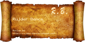 Rujder Bence névjegykártya